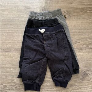 Stylish Kids Jogger Pants Set - Black, Gray, and Dark Blue